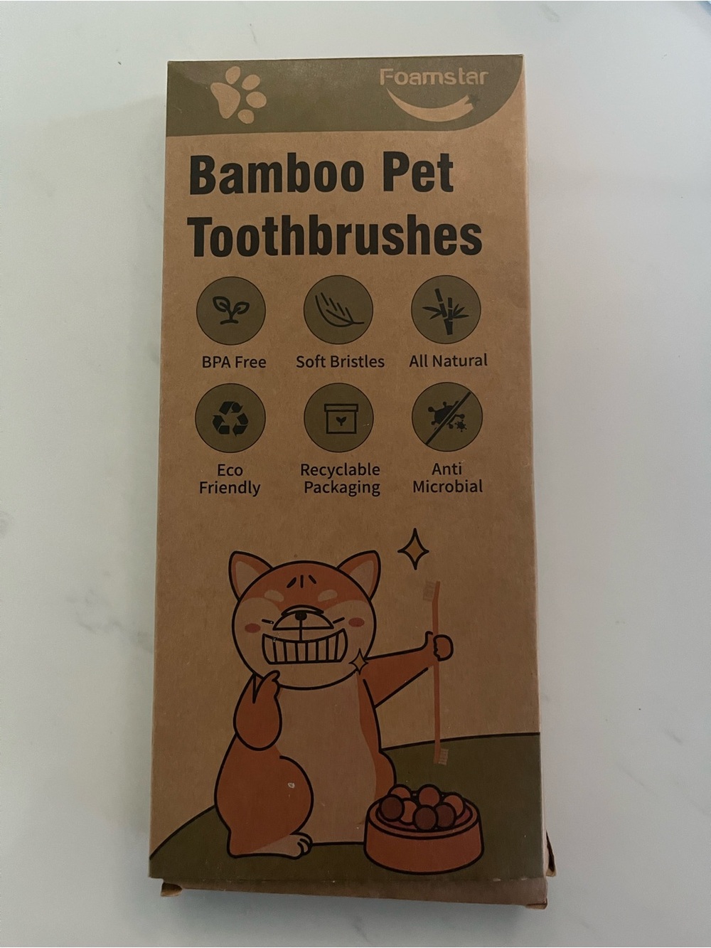 Bamboo Pet Dual Head Toothbrushes - Eco-Friendly Pack